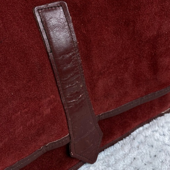 Vintage Lord & Taylor‎ Women’s Red Maroon Burgundy Suede Envelope Clutch Purse - Picture 7 of 15